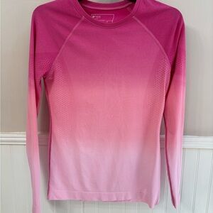 FIGS Women's Pink Ombré Long Sleeve Performance Top